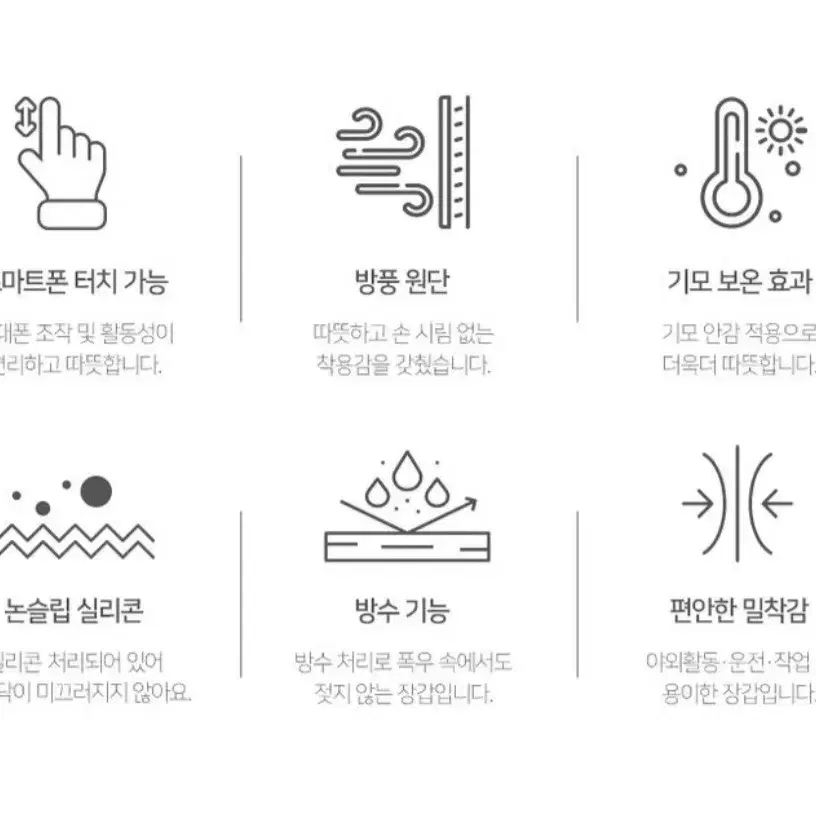 스마트폰 터치 방수 방풍 스포츠 장갑 L