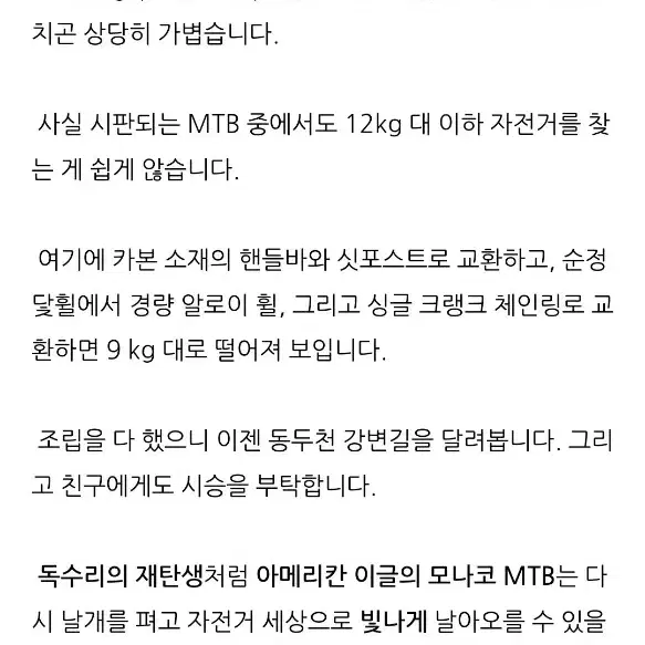 MTB자전거 아메리칸이글 풀데오레LX (트리플버티드)