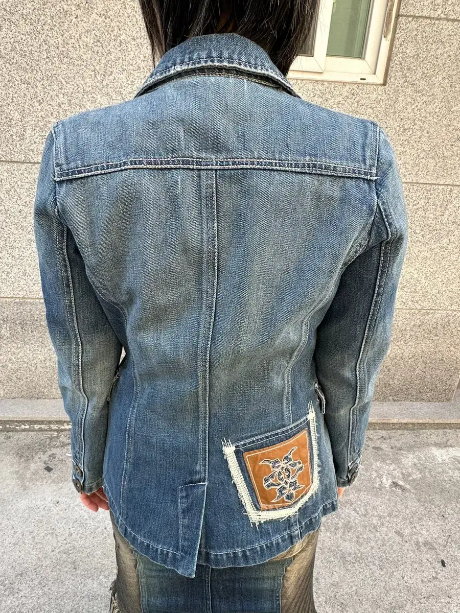 Leather Detail Jeans Jacket