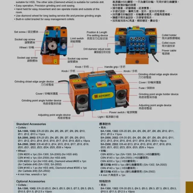 드릴 기리 비트 연마기 연삭기 대만제품 SAFEWAY