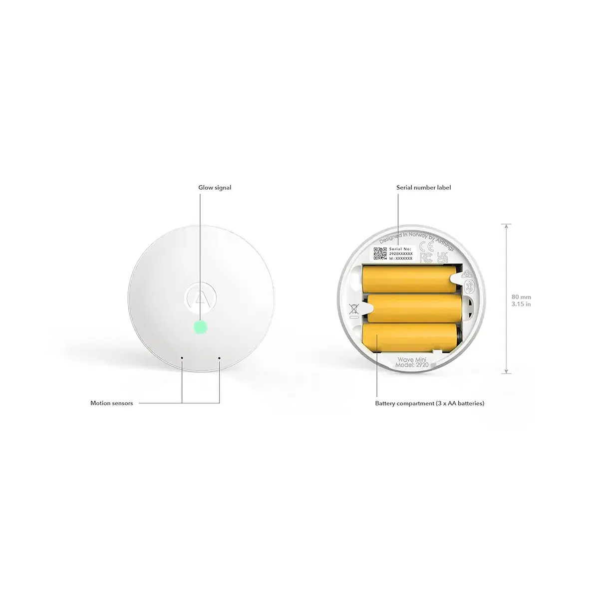 Airthings 웨이브 미니 공기질 측정기 VOC 습도 곰팡이 폰 알림