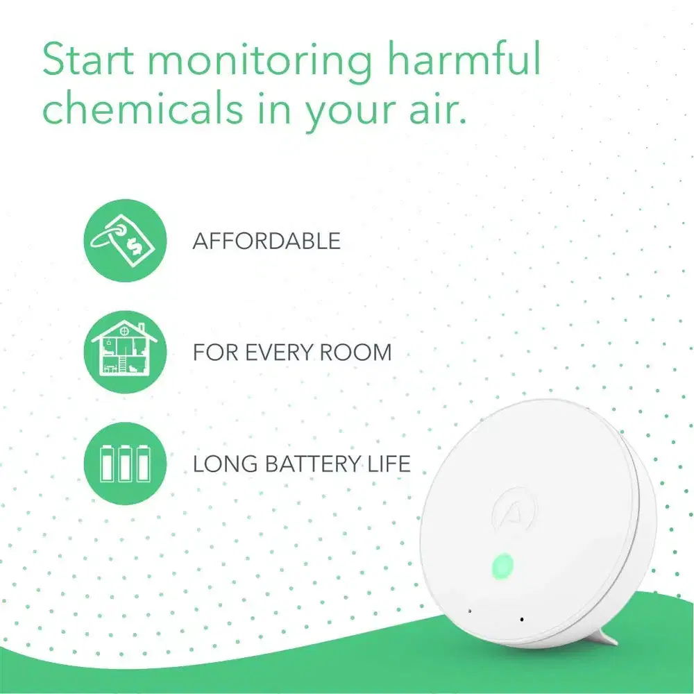 Airthings 웨이브 미니 공기질 측정기 VOC 습도 곰팡이 폰 알림