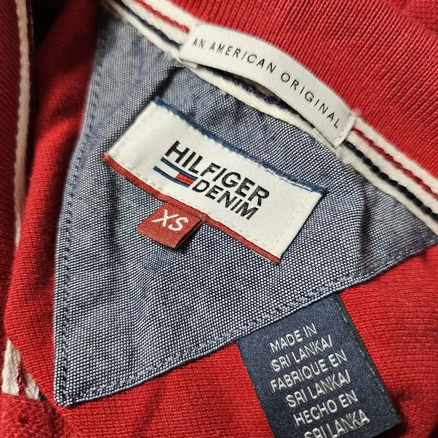 TOMMY HILFIGER 타미힐피거 레드 카라 반팔 원피스  ^ㅁ^