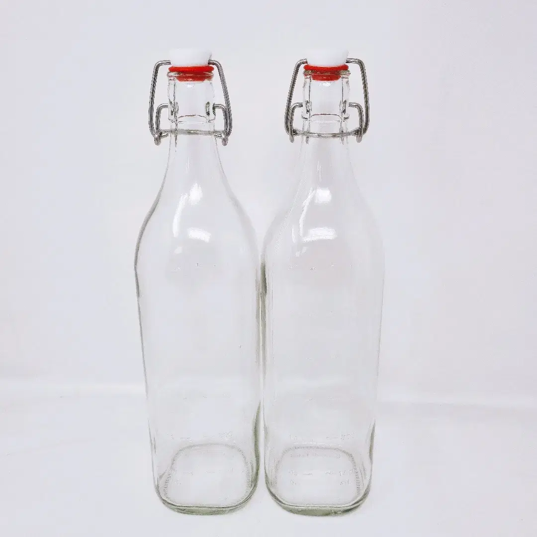 [리퍼] (눈금)국산스윙병 1000ml(사각)(2개)]