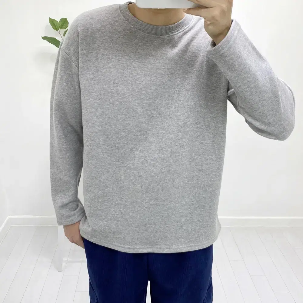 Men Women Men Women gaeul Winter Brushed Long Sleeve Tee Basic Plain Basic T-Shirt