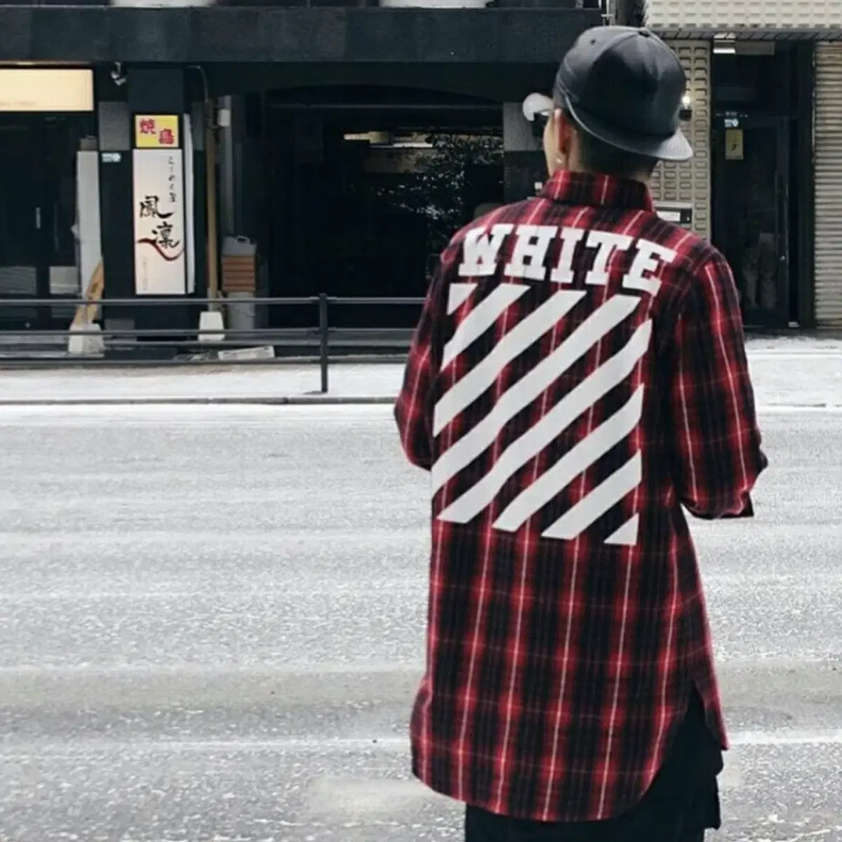 Off-White Red Dainty Flannel Shirt (Overfit S 105)