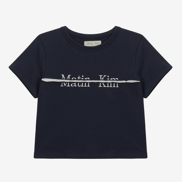 matin kim (마뗑킴) cutted logo crop top