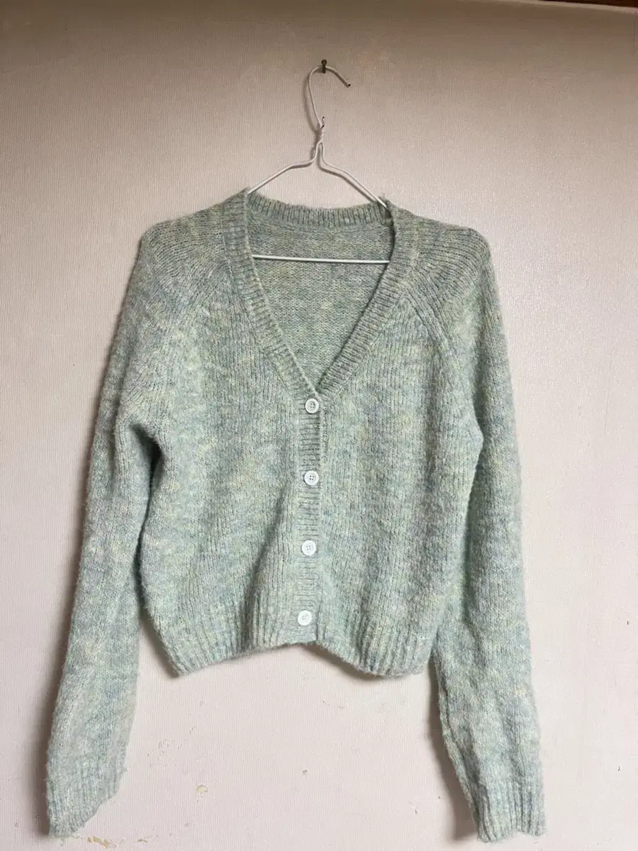 Pastel green avant-garde cardigan