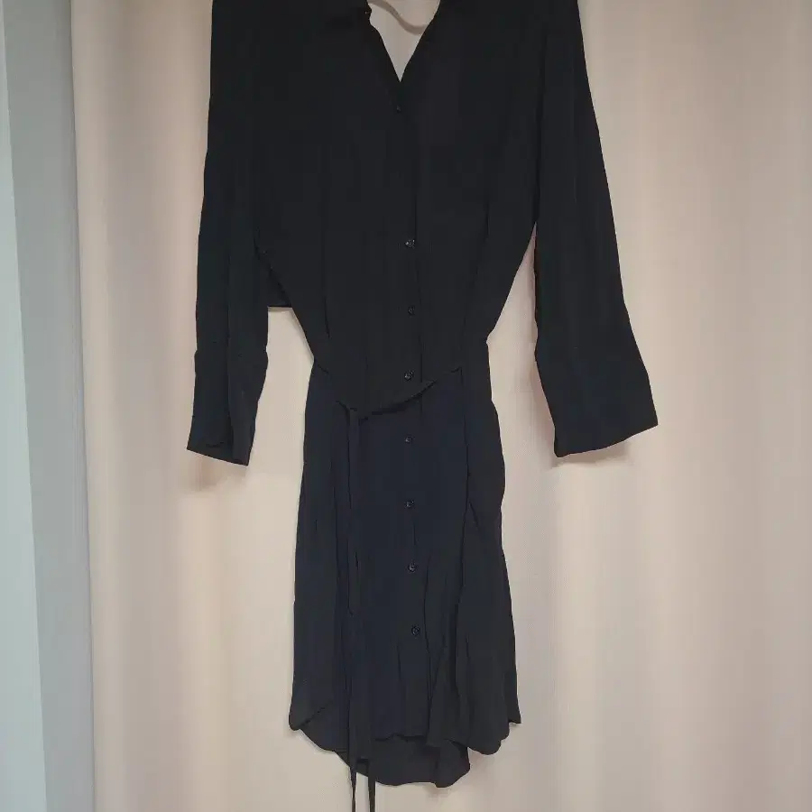 (TOPSHOP)Back-open 셔츠 랩원피스 black, 36size