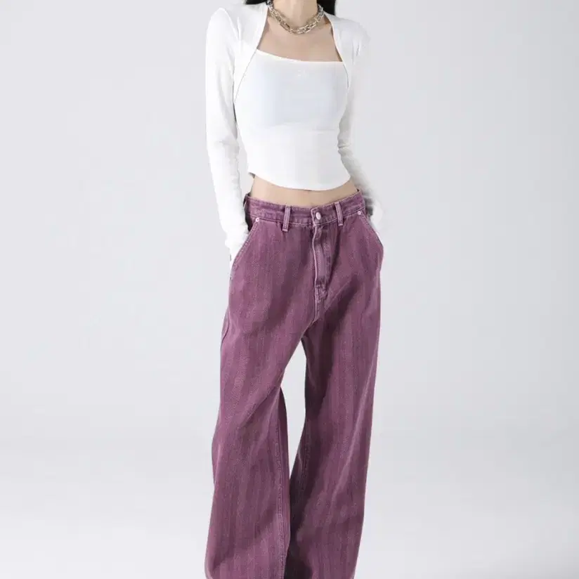 어반드레스 - Herringbone wide pants (PURPLE)