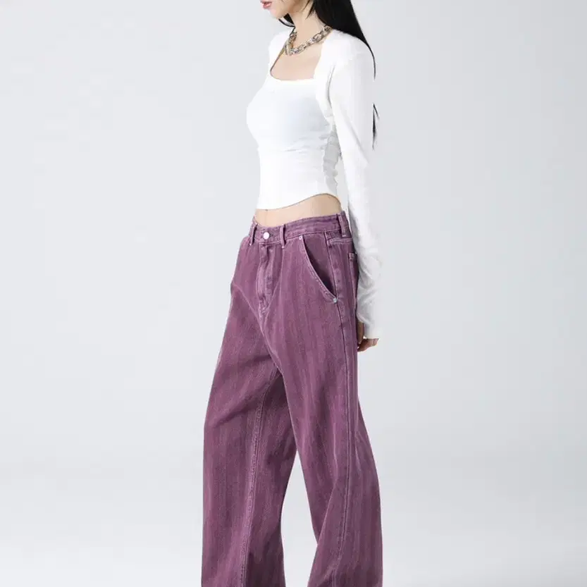 어반드레스 - Herringbone wide pants (PURPLE)