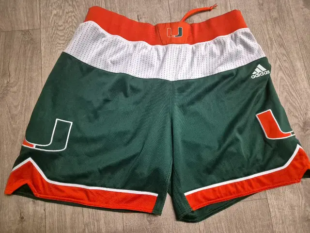 Miami hurricanes 아디다스 선수용 농구 반바지 M 마이애미