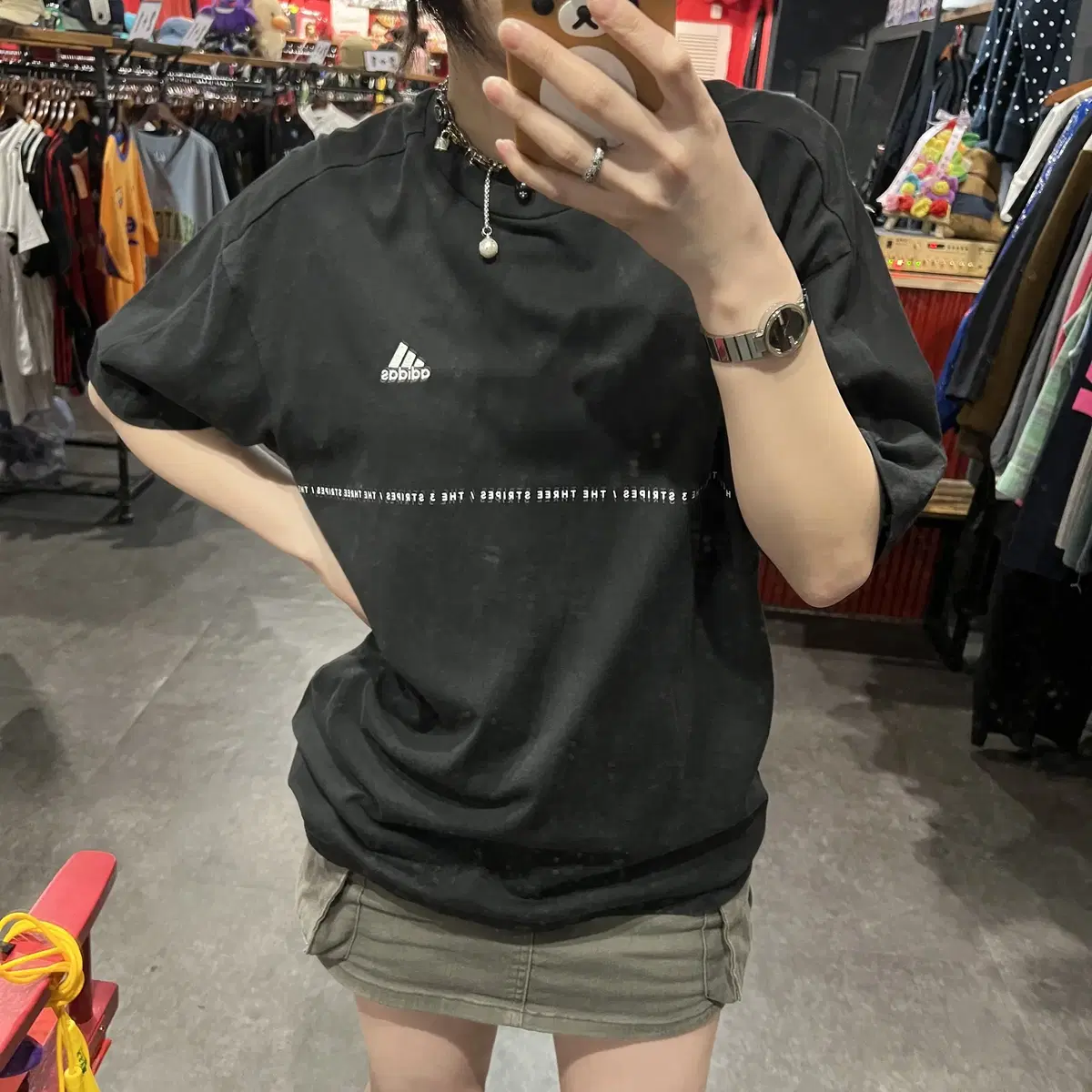 (END) ADIDAS 아디다스 체스트 로고 word S/S 반팔 티셔츠