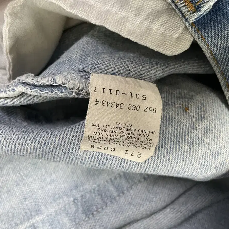 80s Levis 리바이스 501xx 연청 W34 L38