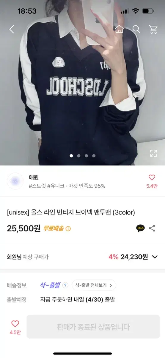 크리스마스 전까지) 에이블리 애원 올스 라인 빈티지 y2k 브이넥 맨투맨