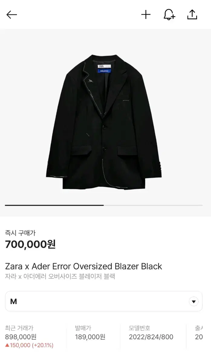 Zara Eraser Stitch Blazer Size M for sale