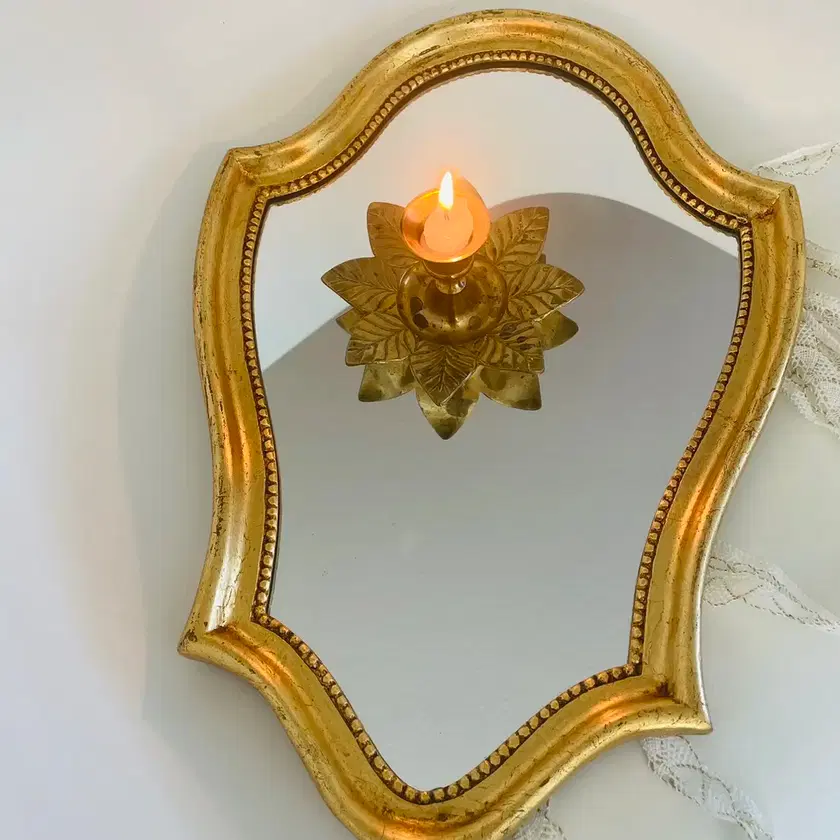 german vintage keum mirror vintage wallwinter woodframe vintageproperty ...