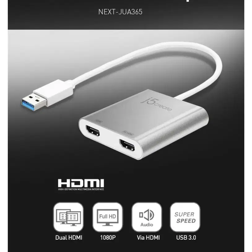 USB 3.0 to 듀얼 멀티 모니터 어댑터