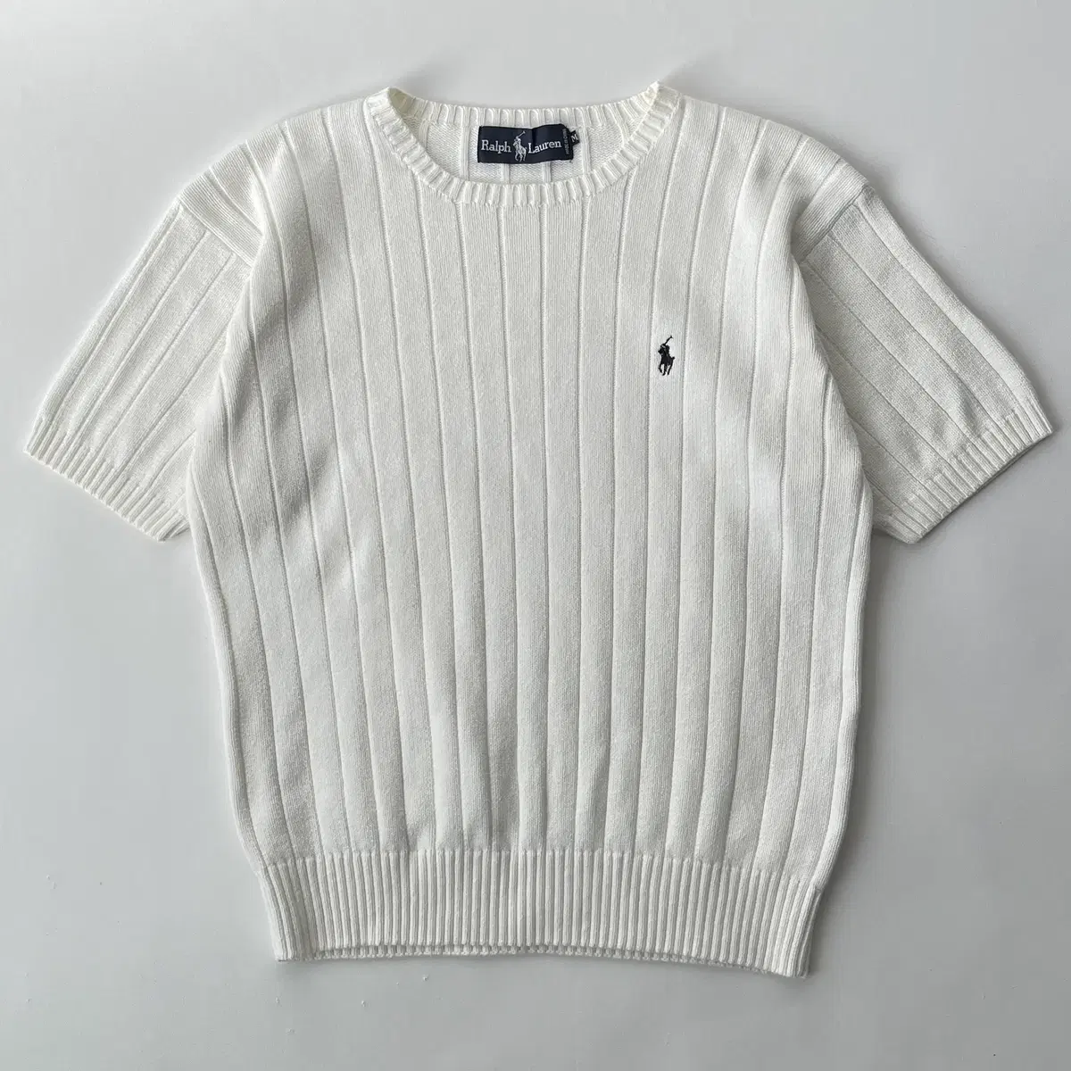 POLO RALPH LAUREN white cotton knit