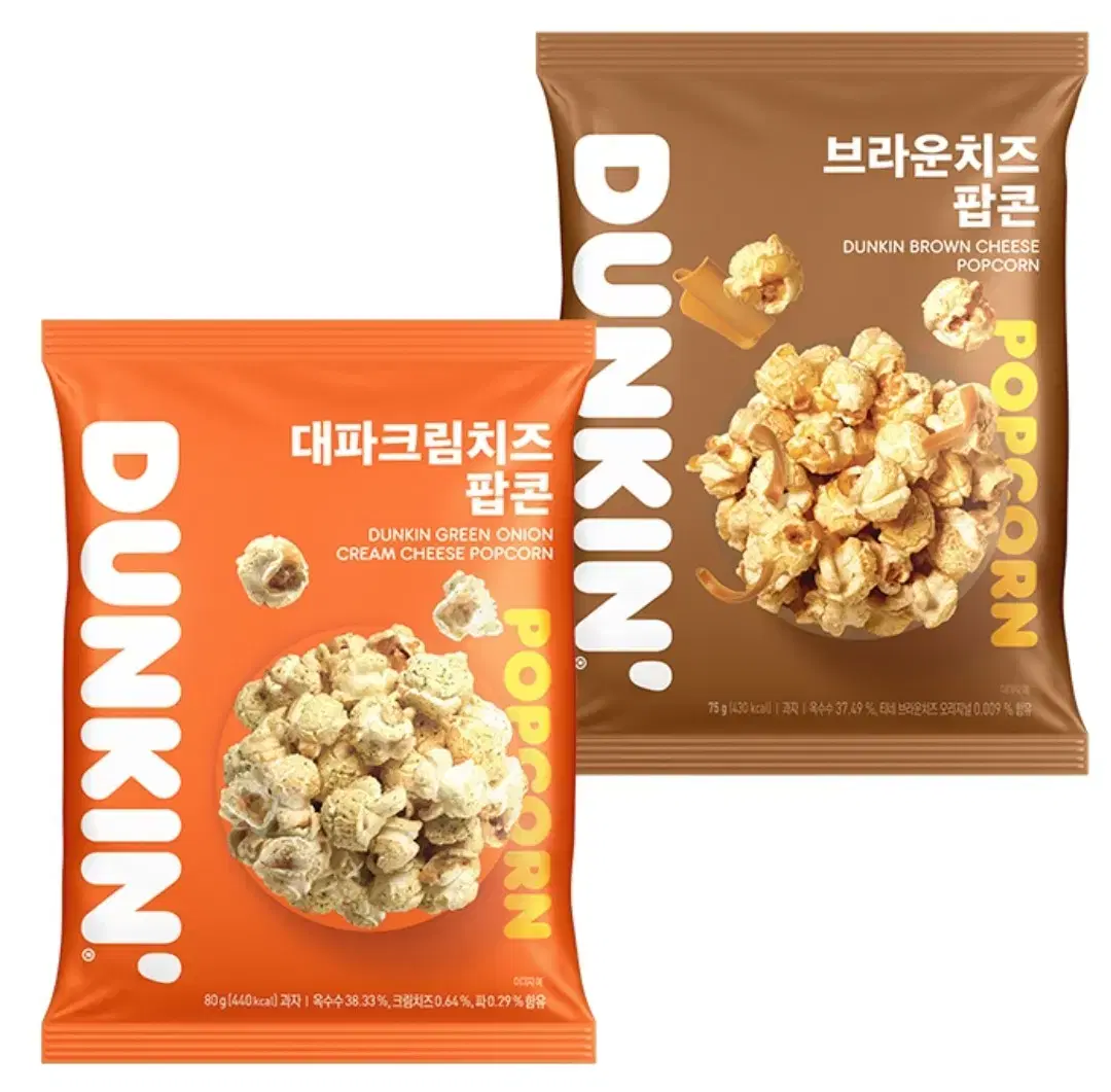 [무료배송] 던킨 팝콘 80g 10개 대파크림치즈 브라운치즈