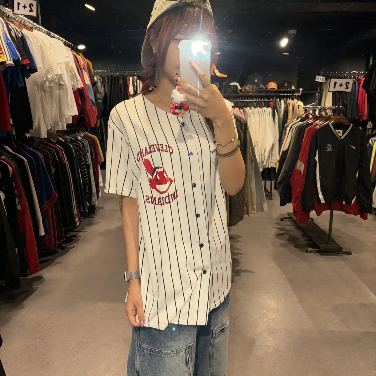 CLEVELAND INDIANS 클리블랜드 인디언스 야구 유니폼 (XL)