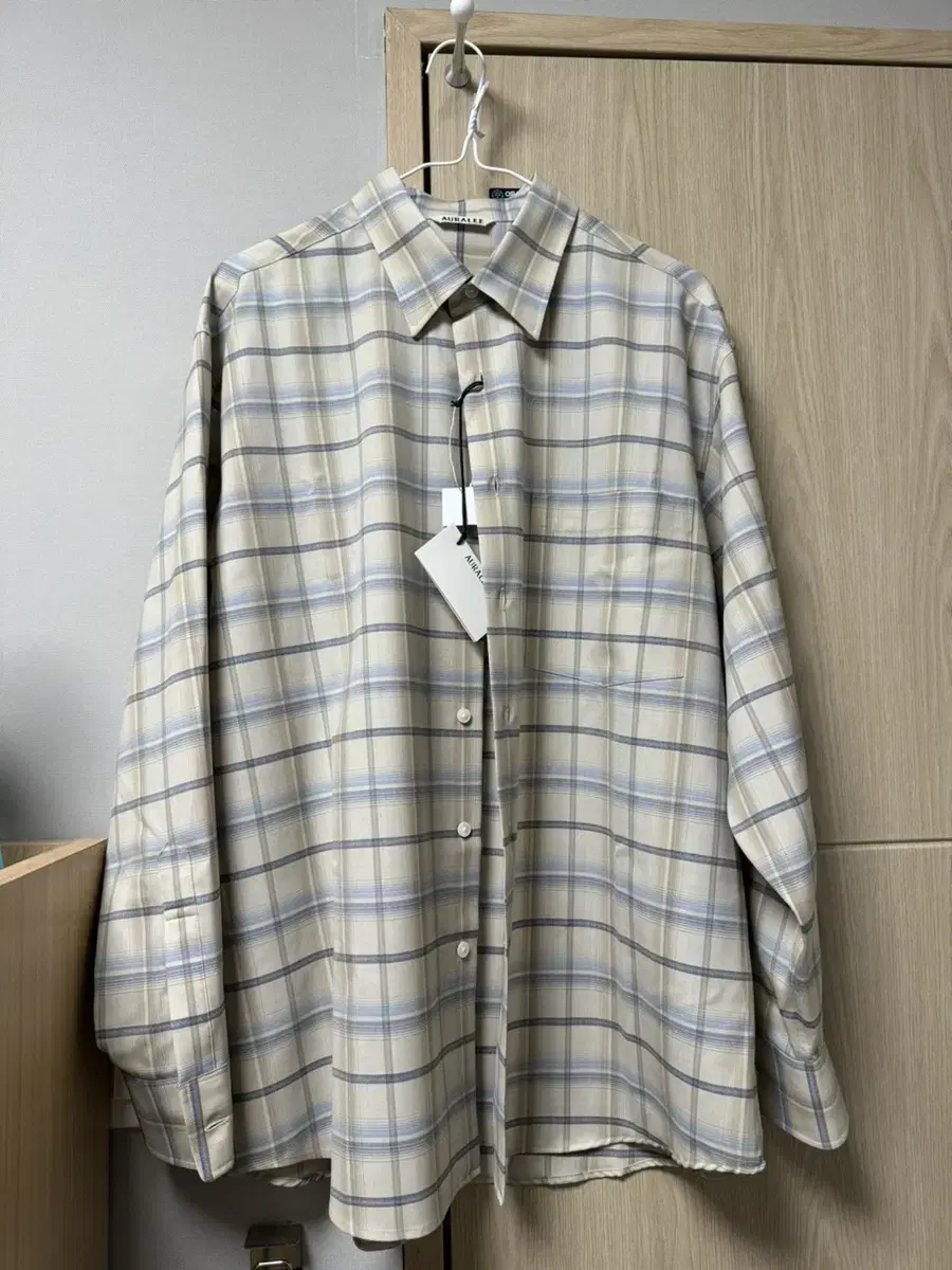 Ollari Check Shirt 24SS Light Beige New 3 sizes to sell