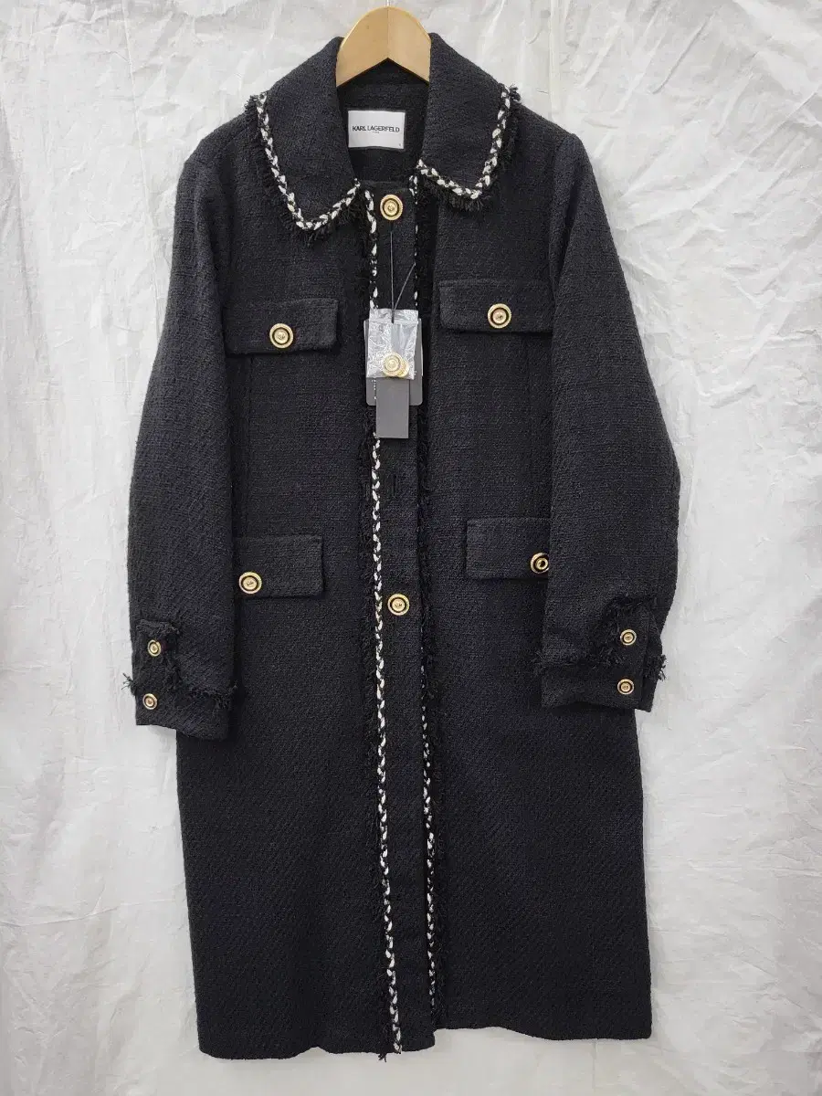 Karl Lagerfeld Tweed Long Coat