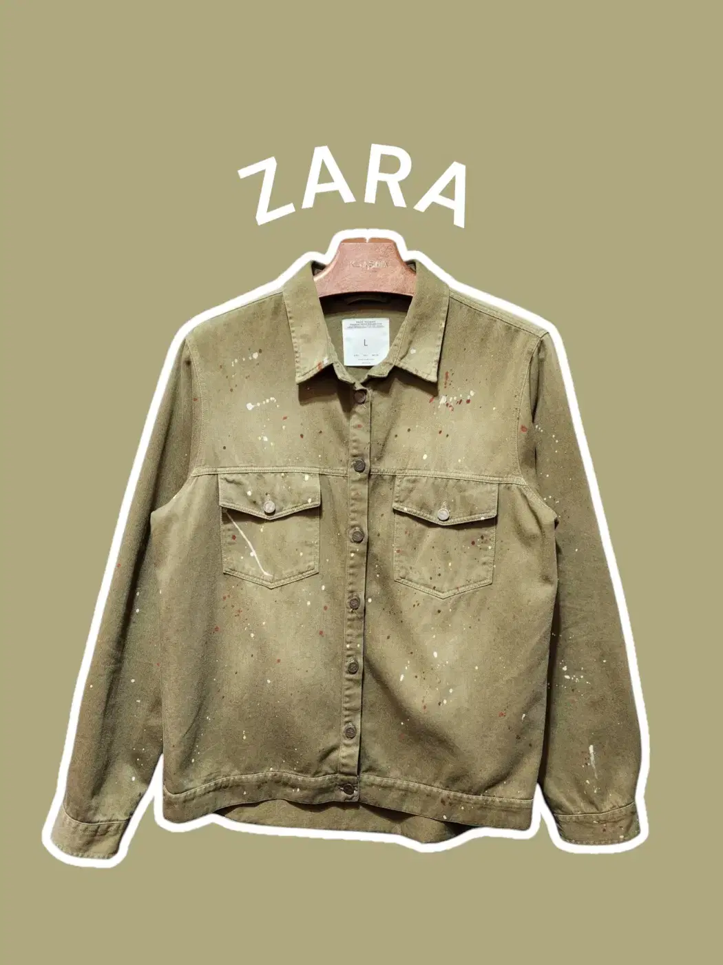 [L] ZARA 자라우먼 페인팅 숏야상 자켓