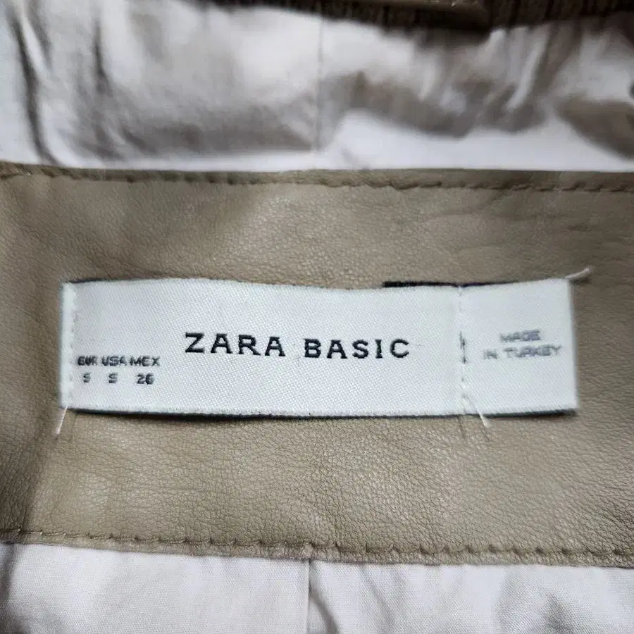 [여S]ZARA 다크베이지 레더 자켓[Y43-228]/레이디블루