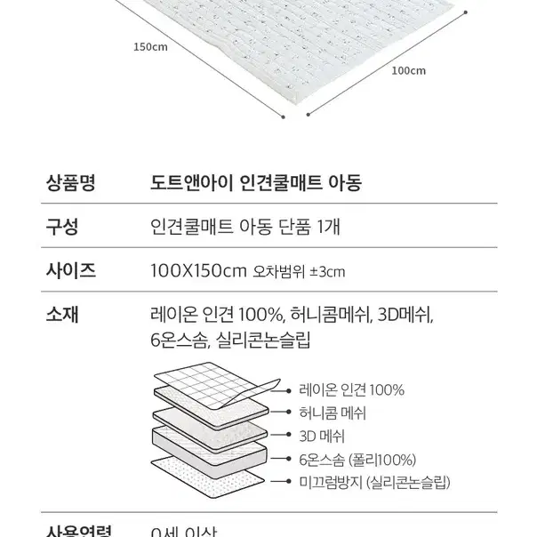 포몽드 도트앤아이 잔사없는 인견 아기쿨매트/포몽드 쿨매트/인견매트/여름요