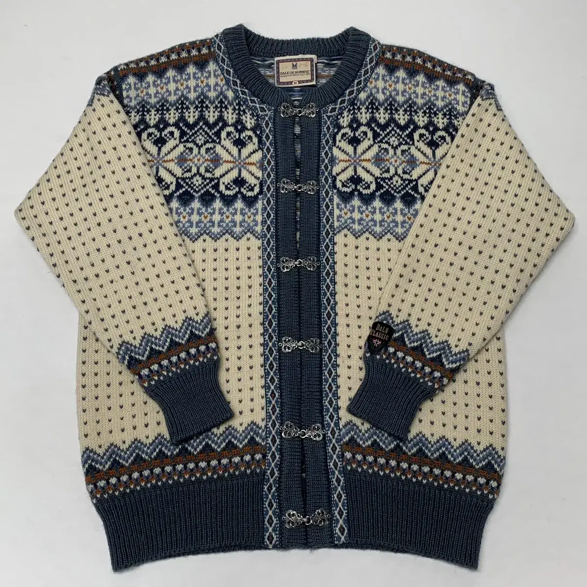 Vintage Nordic Knit Sweater Cardigan from Norway San (M)