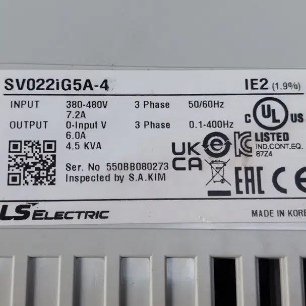 LS SV022iG5A-4 (2.2KW) 3마력 380V 최신형 인버터