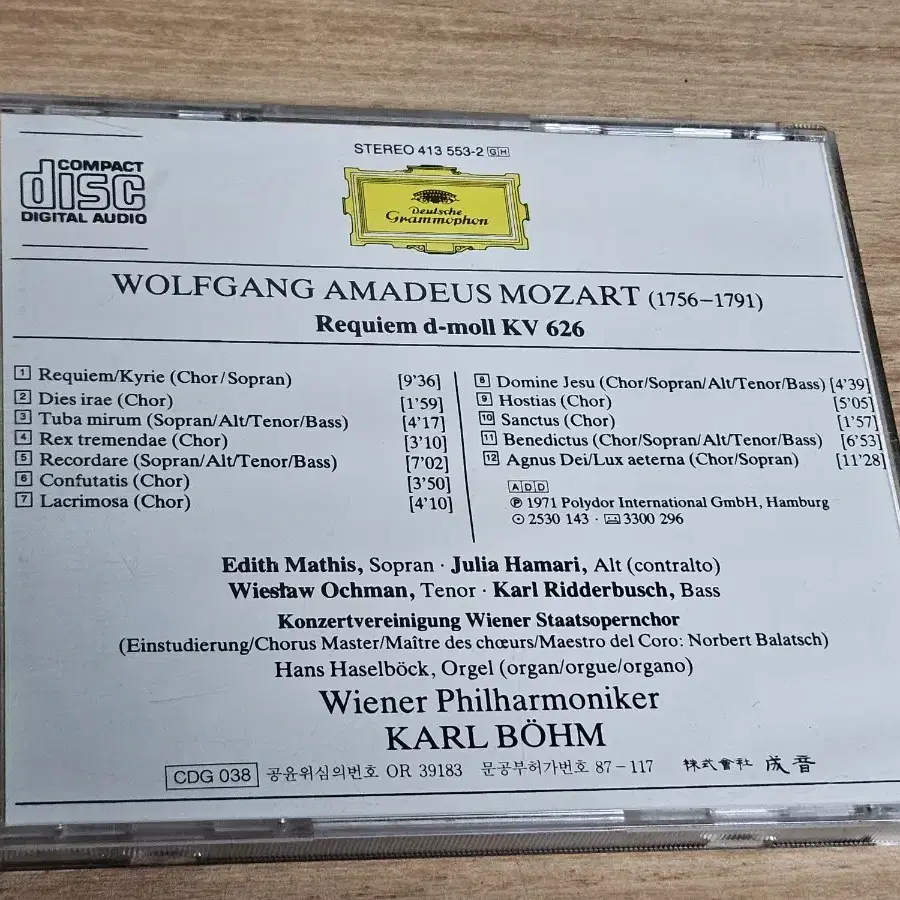 Mozart: Requiem - Bohm (CD)