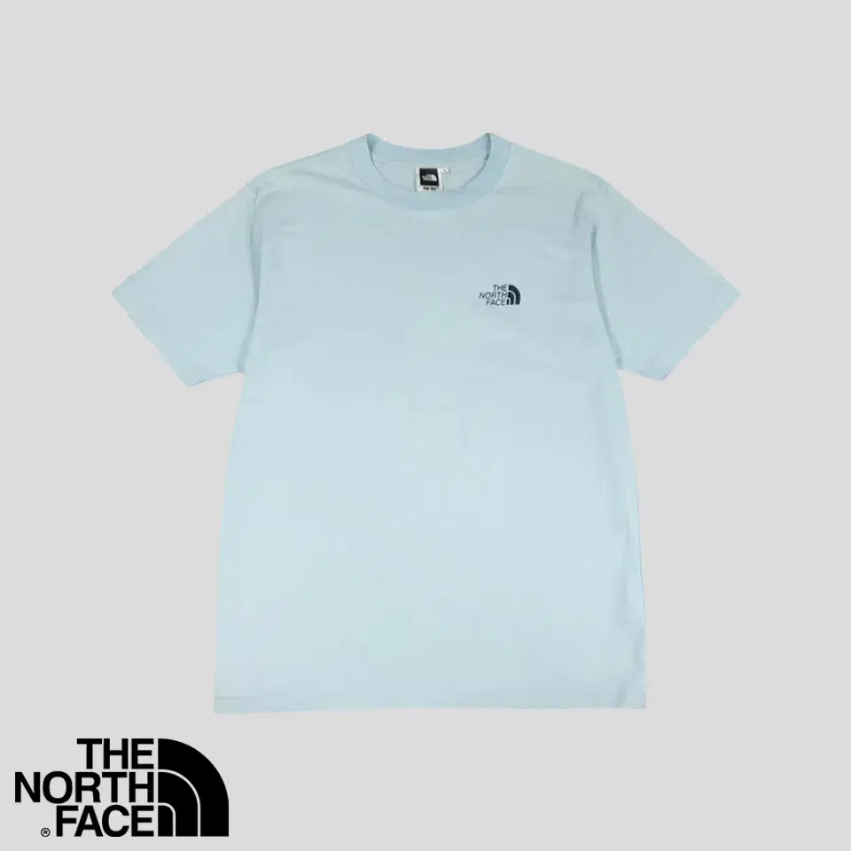 North Face JP Sky bloo Navy Logo Printing Cotton Polyester Blend Short Sleeve T-Shirt