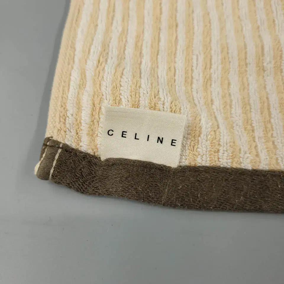 CELINE 셀린느 셀린 베이지 아이보리 스트라이프 브라운 라이닝 마카담