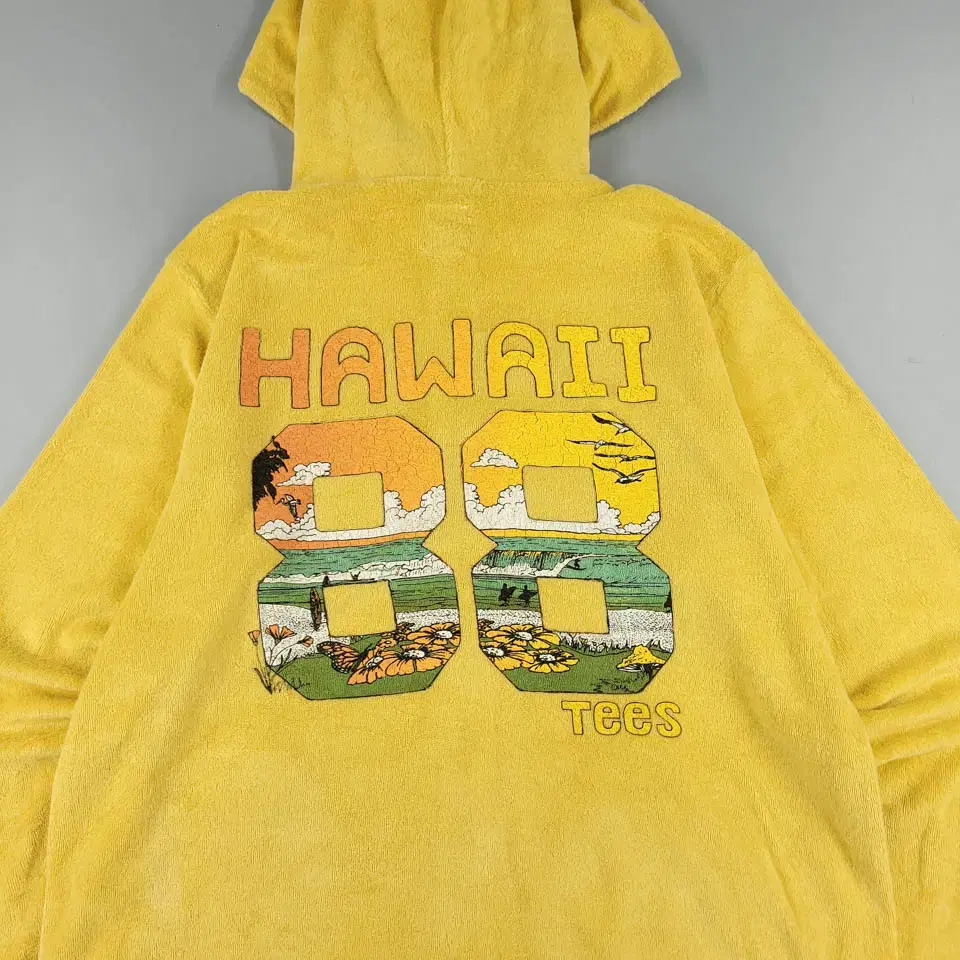 US RAGS 피그먼트 옐로우 멀티컬러 HAWAII 88 TEES 석양