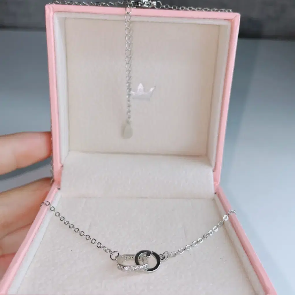 silver925 double square necklace 은목걸이