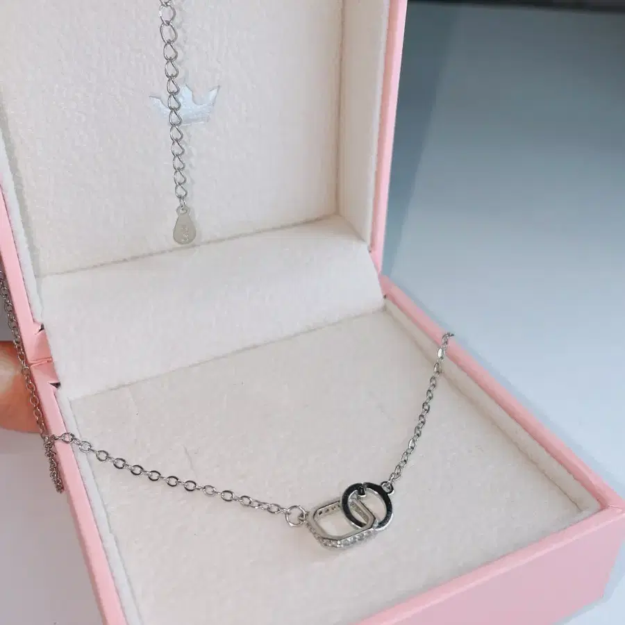 silver925 double square necklace 은목걸이