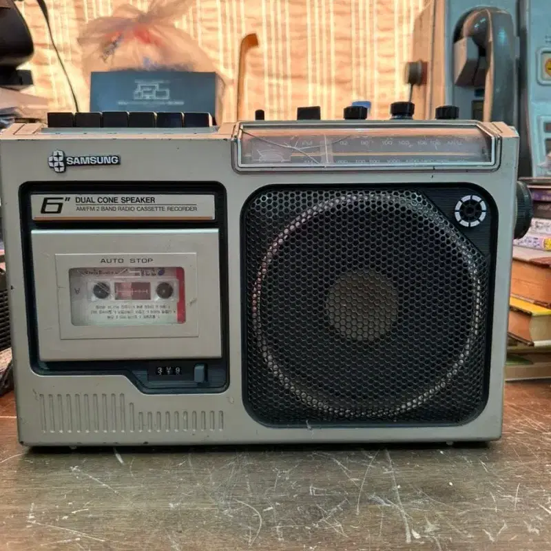 삼성 라디오 카세트 레코더 붐박스RC-325W,1983년 작동