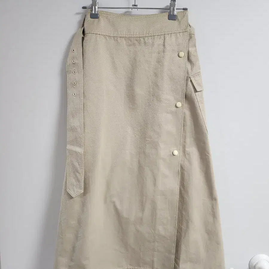 제이청 flaster cotton wrap skirt beige