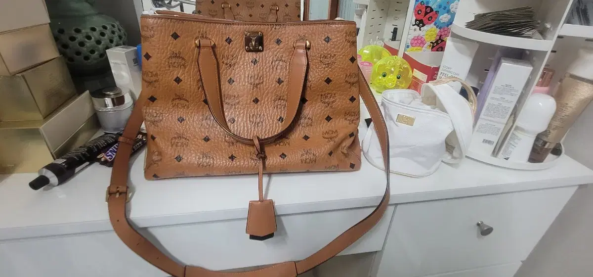 MCM Crossbody Bag Leather Brown