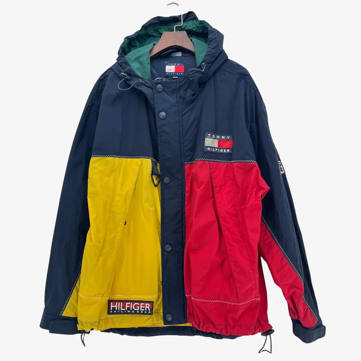 (M) TOMMY HILFIGER Color Patterned Windbreaker Hoodie Jacket