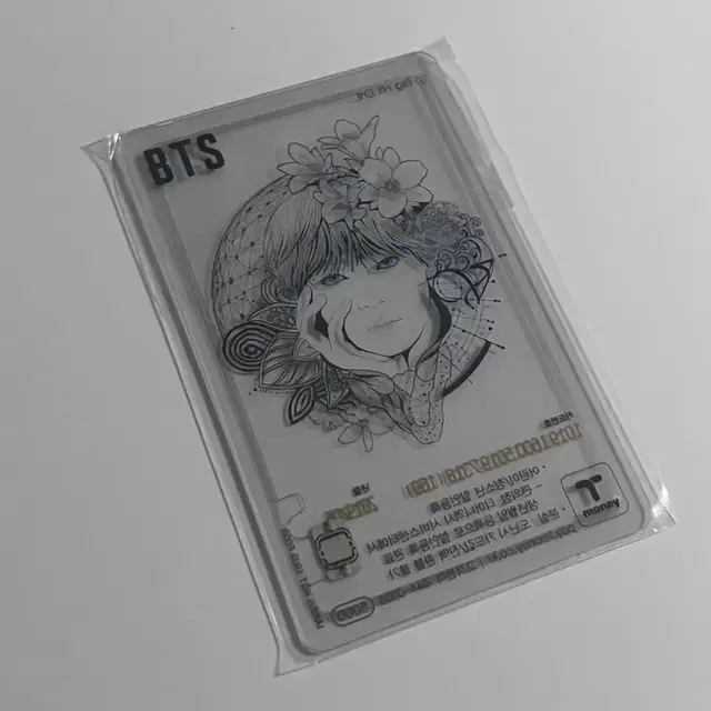 2019 방탄소년단 BTS 일러스트 투명 티머니 교통카드 한정판