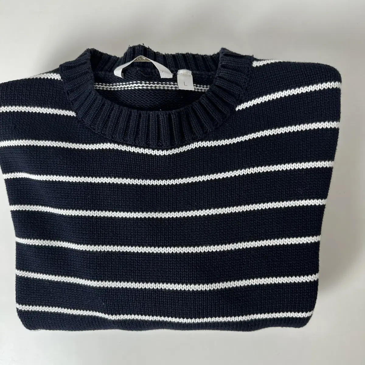 주앙옴므 HORIZONTAL STRIPE COTTON SWEATER