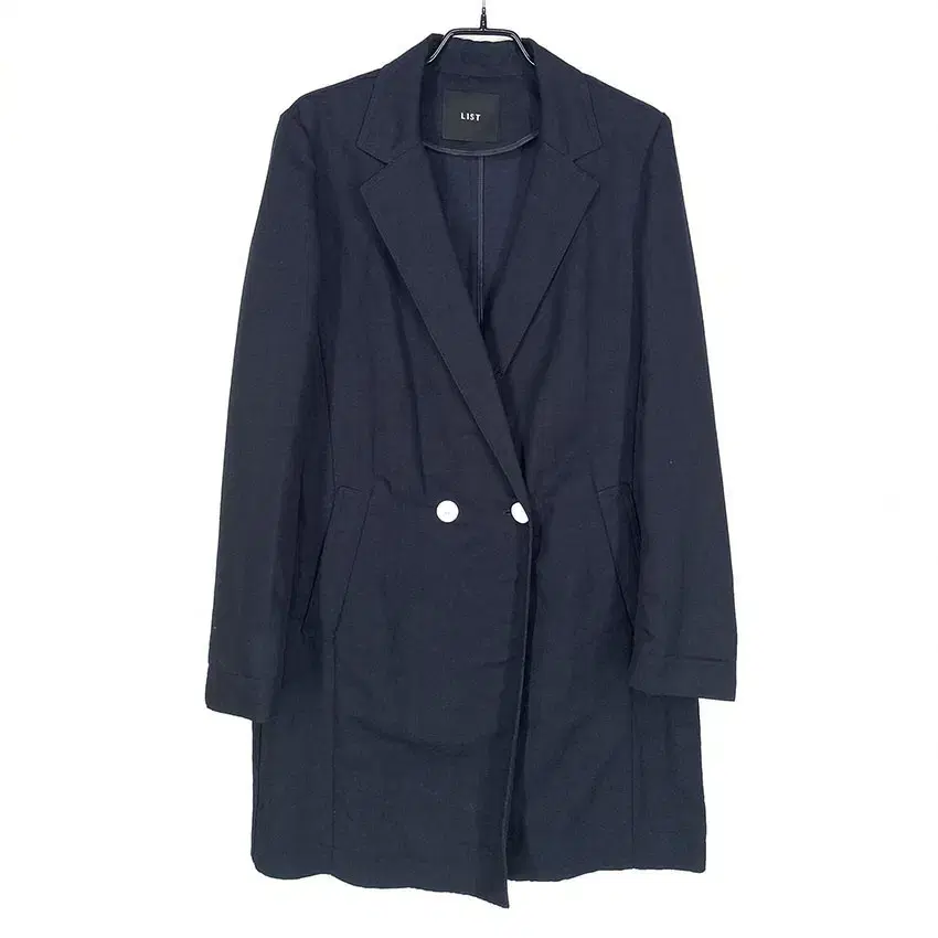 Item Women's Horsehair Two-Button Long Jacket Dark Navy 66 (HU30727)