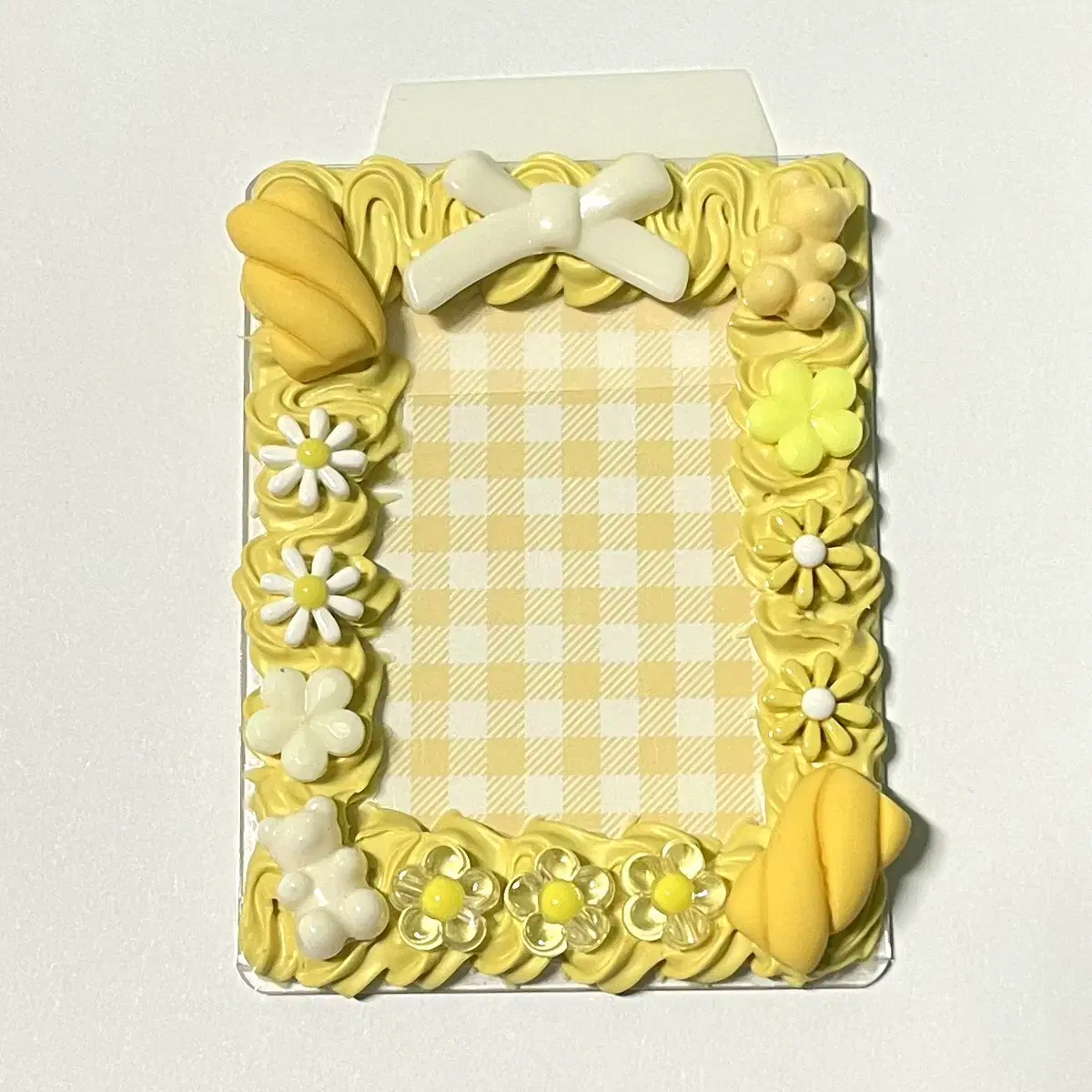 Handmade Topkoo Decoden Topkoo toploader photocard holder _ Yellow (bom) flower