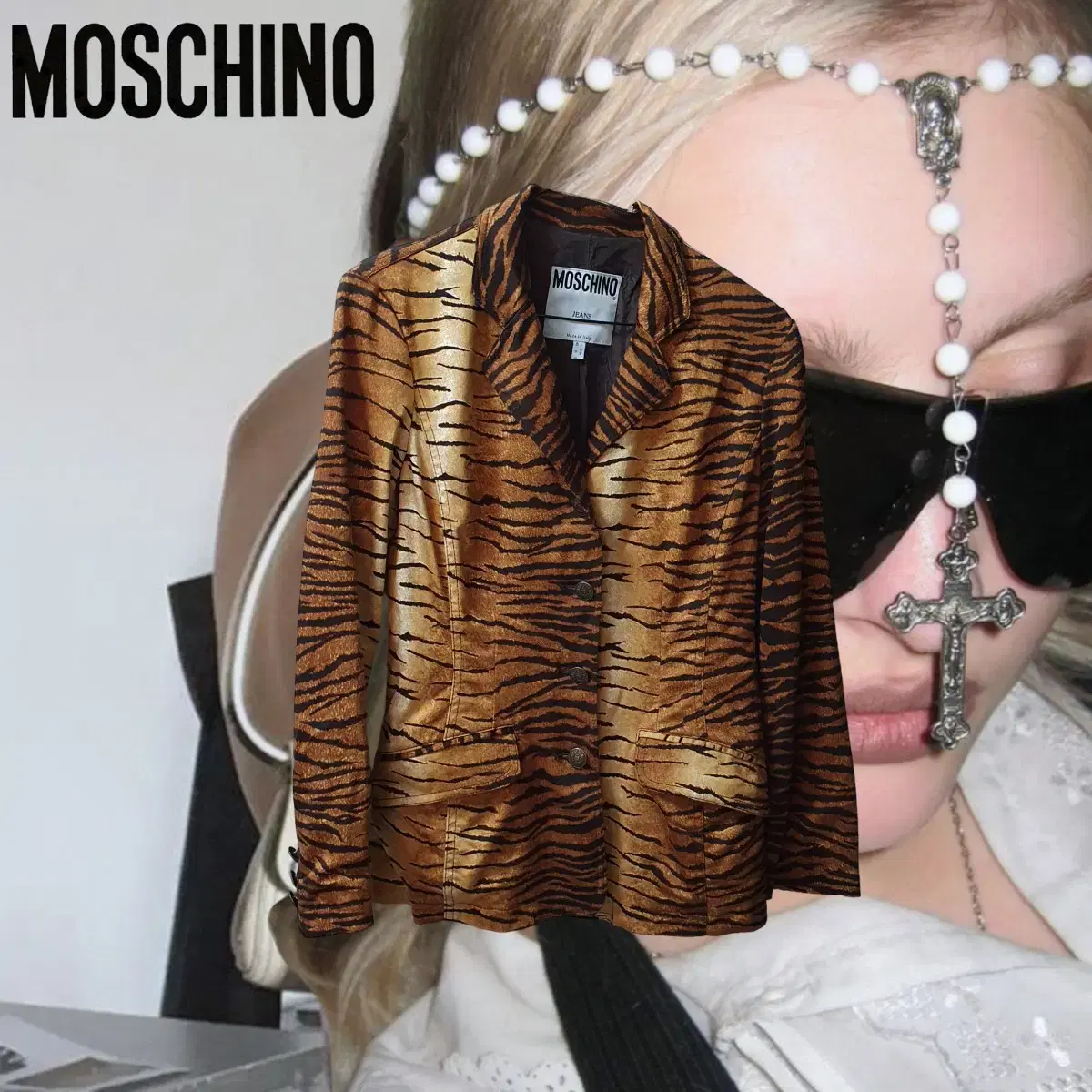 MOSCHINO tiger three-button jacket