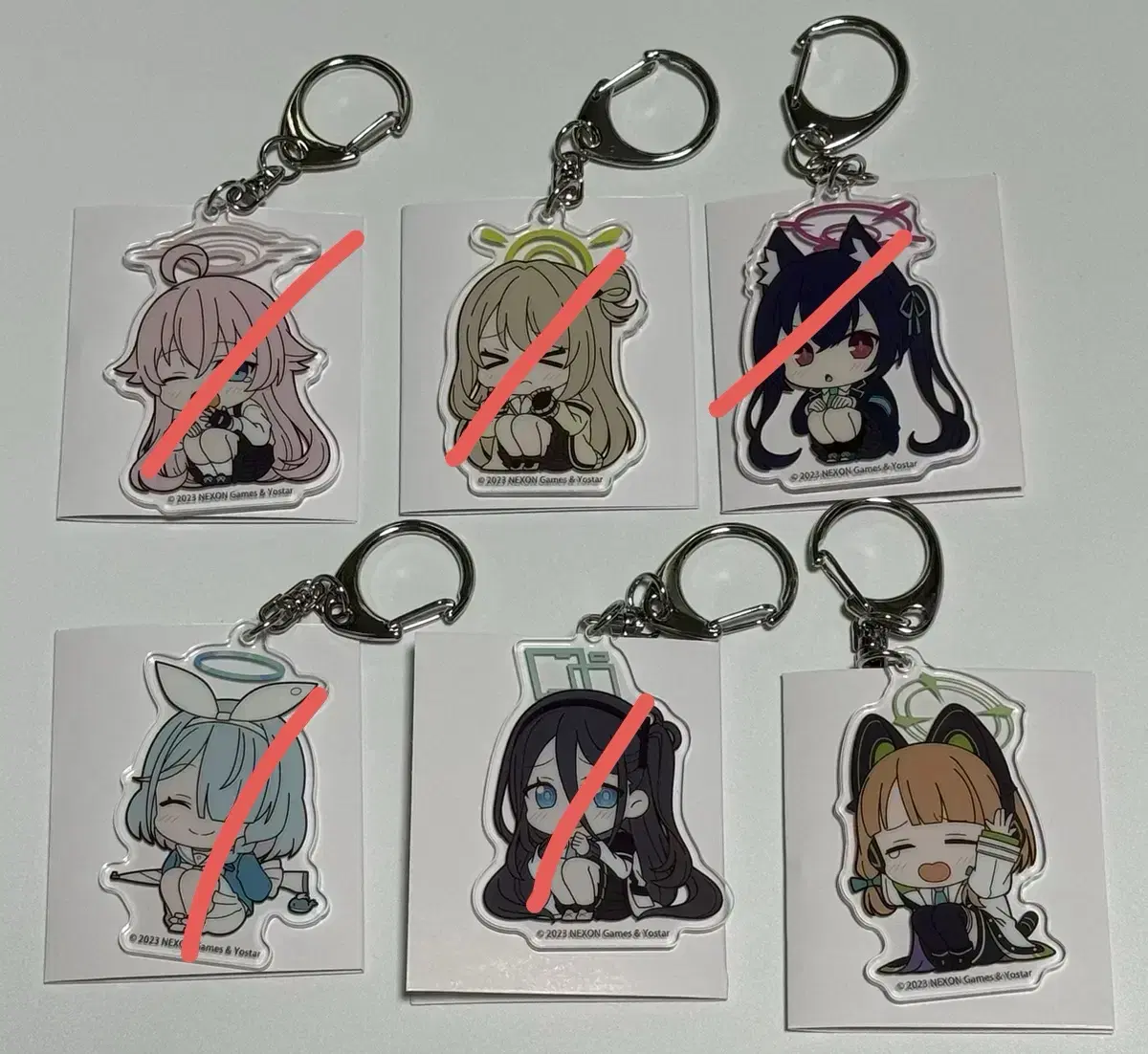 Bloo Archives 2nd Anniversary acrylic Keychains (Arisu, Arona, Hoshino, etc.)