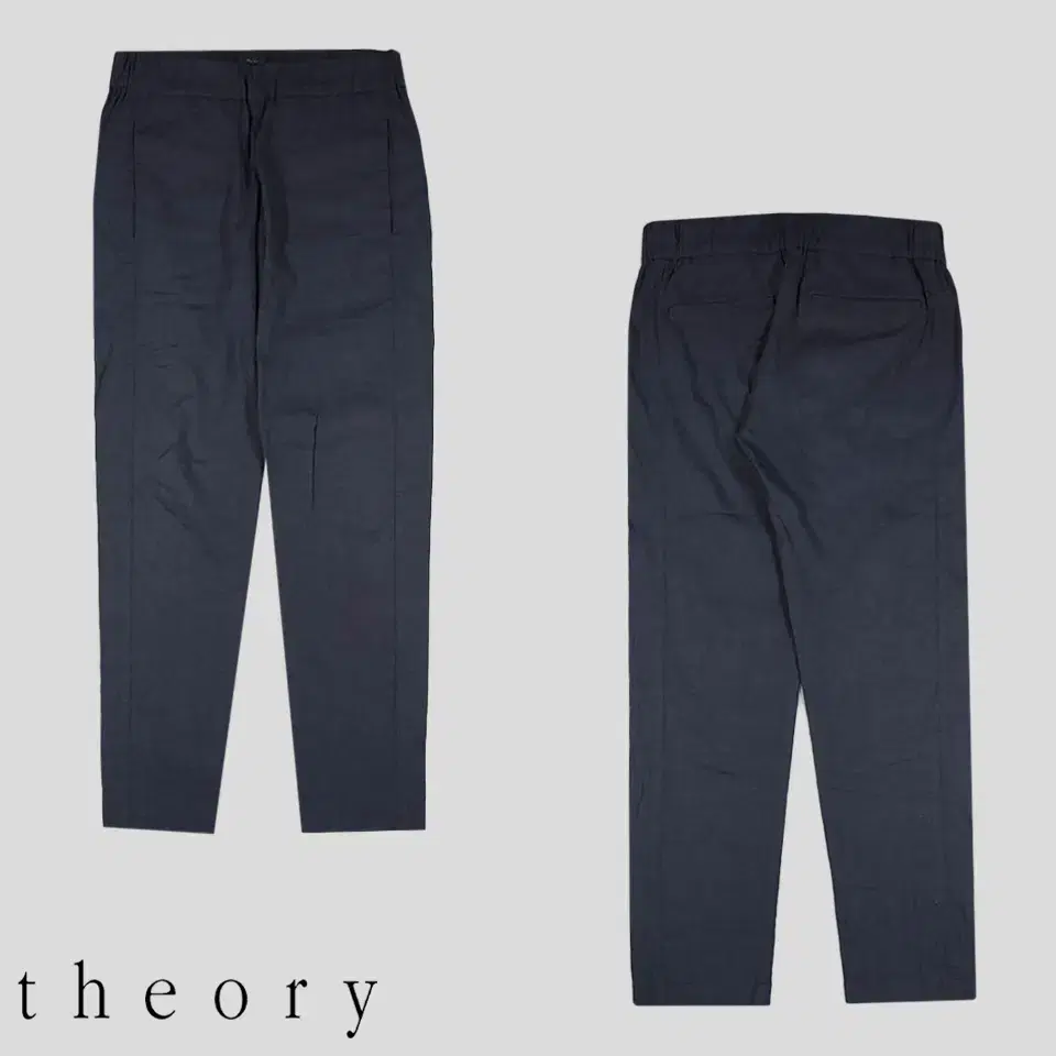 Trousers Dark Navy Linen Blend Casual Simple Slacks Trousers MADE IN J