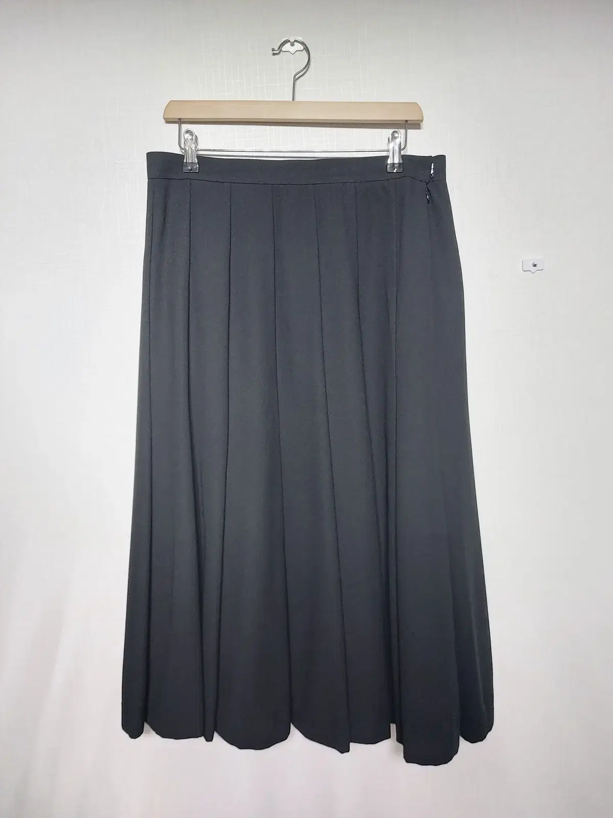 CROCE Women's Long Skirt Black Pleated Flare 34" 88 Big Size